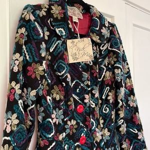 Anthropologie Nick and Me embroidered A-line jacket